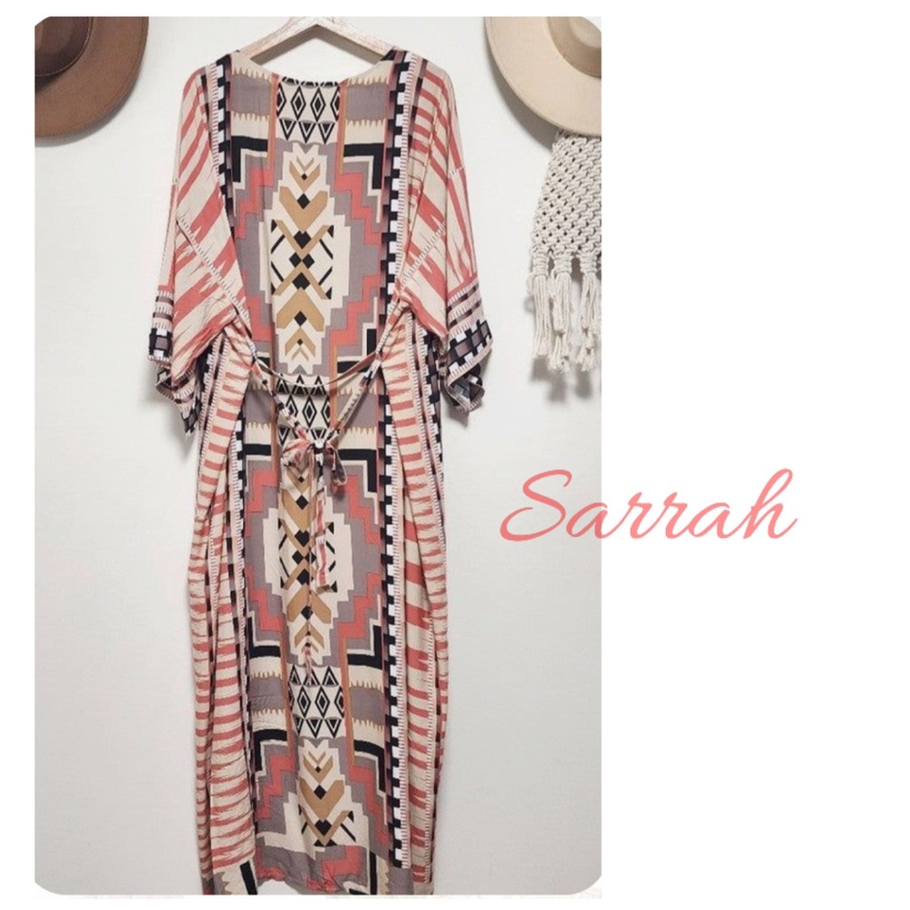 New Bohemian Robe Kimono Duster Jacket Swim Coverup - Picture 5 of 7